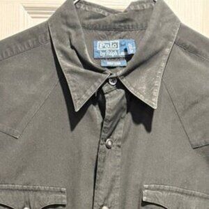 Polo Ralph Lauren Vintage Western cotton shirt, Black, Large
